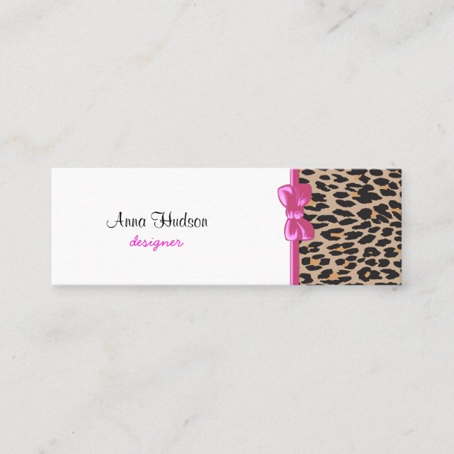 Leopard Print, Leopard Spots, Brown Leopard Mini Visitkort (Framsida)