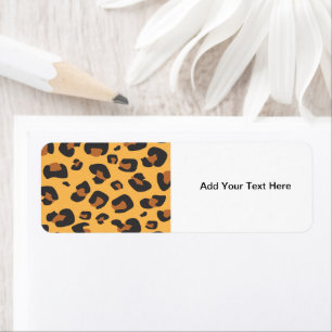 Leopard Print, Leopard Spots, Brown Leopard Returadress Etikett