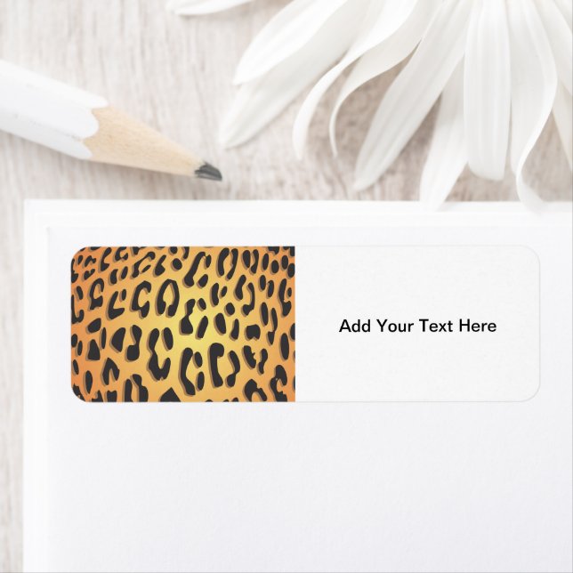 Leopard Print, Leopard Spots, Brown Leopard Returadress Etikett (Insitu)
