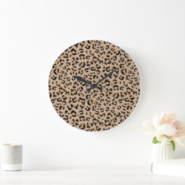 Leopard Print, Leopard Spots, Brown Leopard Stor Klocka