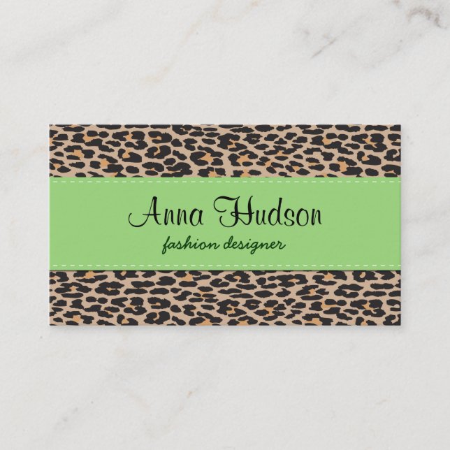 Leopard Print, Leopard Spots, Brown Leopard Visitkort (Framsida)