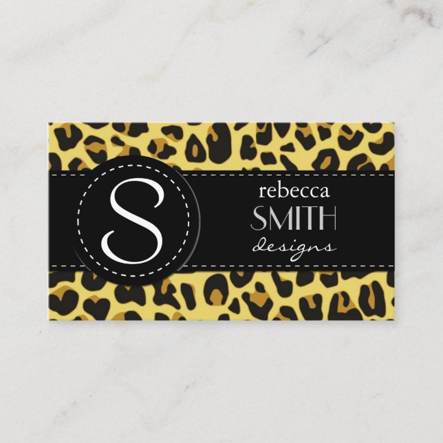 Leopard Print, Leopard Spots, Brown Leopard Visitkort (Framsida)