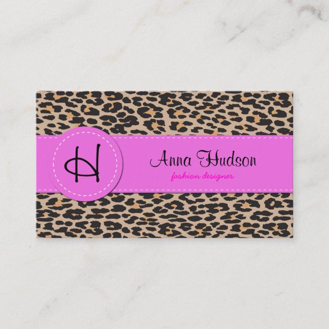 Leopard Print, Leopard Spots, Brown Leopard Visitkort (Framsida)