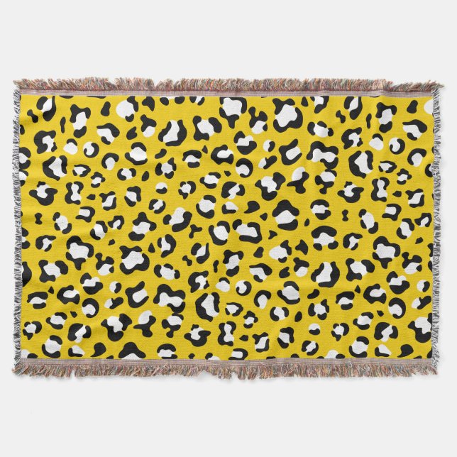 Leopard Print, Leopard Spots, Gult Leopard Filt (Framsidan)