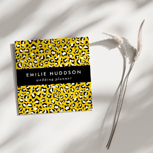 Leopard Print, Leopard Spots, Gult Leopard Fyrkantigt Visitkort