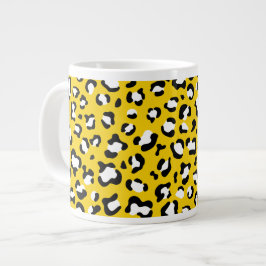 Leopard Print, Leopard Spots, Gult Leopard Jumbo Mugg