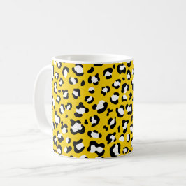 Leopard Print, Leopard Spots, Gult Leopard Kaffemugg