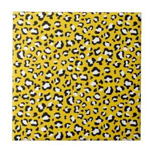 Leopard Print, Leopard Spots, Gult Leopard Kakelplatta