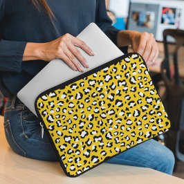 Leopard Print, Leopard Spots, Gult Leopard Laptop Fodral
