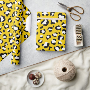 Leopard Print, Leopard Spots, Gult Leopard Presentpapper