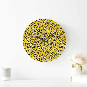 Leopard Print, Leopard Spots, Gult Leopard Stor Klocka