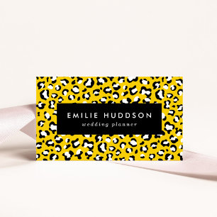 Leopard Print, Leopard Spots, Gult Leopard Visitkort