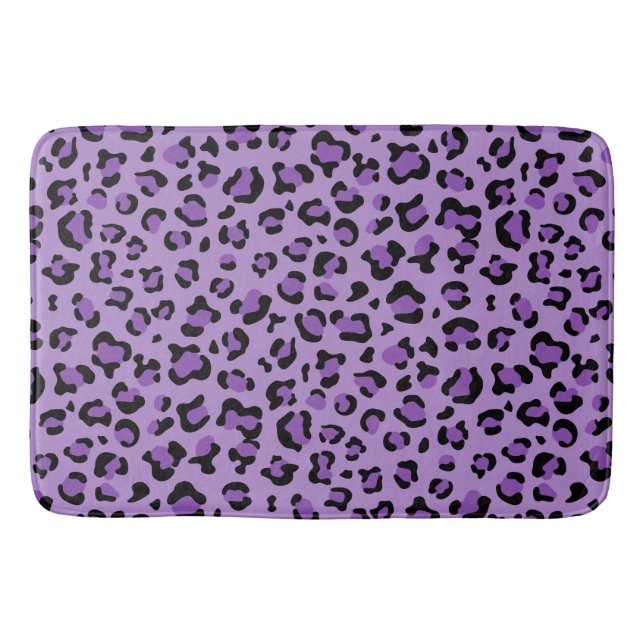 Leopard Print, Leopard Spots, Lila Leopard Badrumsmatta (Framsidan)