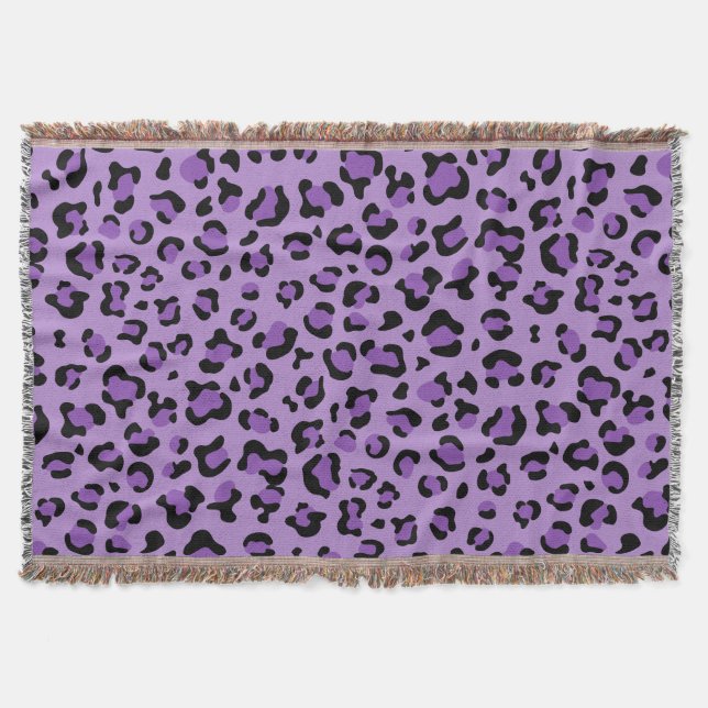 Leopard Print, Leopard Spots, Lila Leopard Filt (Framsidan)