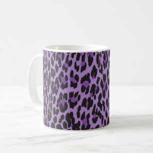 Leopard Print, Leopard Spots, Lila Leopard Kaffemugg