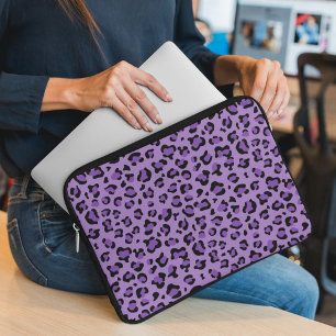 Leopard Print, Leopard Spots, Lila Leopard Laptop Fodral