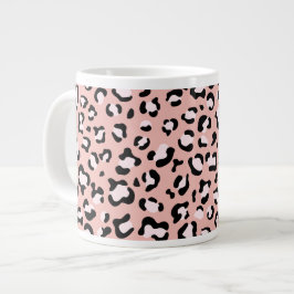 Leopard Print, Leopard Spots, Rosa Leopard Jumbo Mugg
