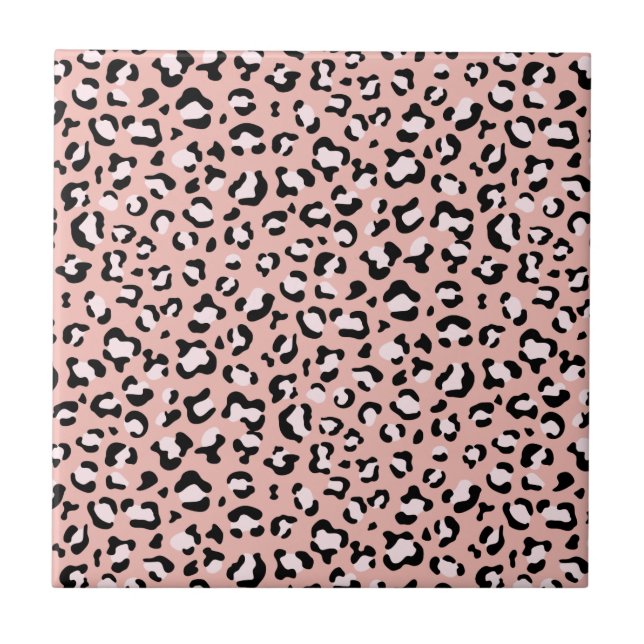 Leopard Print, Leopard Spots, Rosa Leopard Kakelplatta (Framsidan)