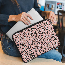 Leopard Print, Leopard Spots, Rosa Leopard Laptop Fodral