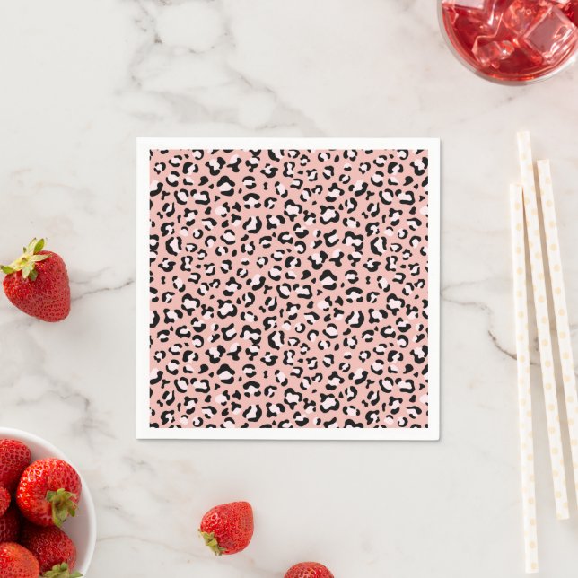 Leopard Print, Leopard Spots, Rosa Leopard Pappersservett (Insitu)