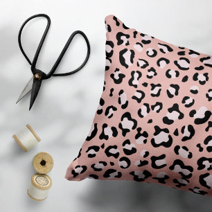 Leopard Print, Leopard Spots, Rosa Leopard Prydnadskudde