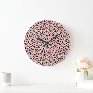 Leopard Print, Leopard Spots, Rosa Leopard Stor Klocka