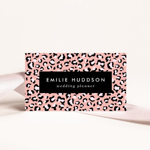 Leopard Print, Leopard Spots, Rosa Leopard Visitkort