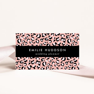Leopard Print, Leopard Spots, Rosa Leopard Visitkort