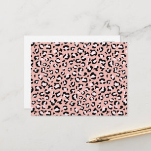 Leopard Print, Leopard Spots, Rosa Leopard Vykort