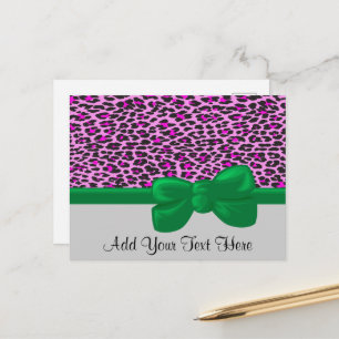Leopard Print, Leopard Spots, Rosa Leopard Vykort