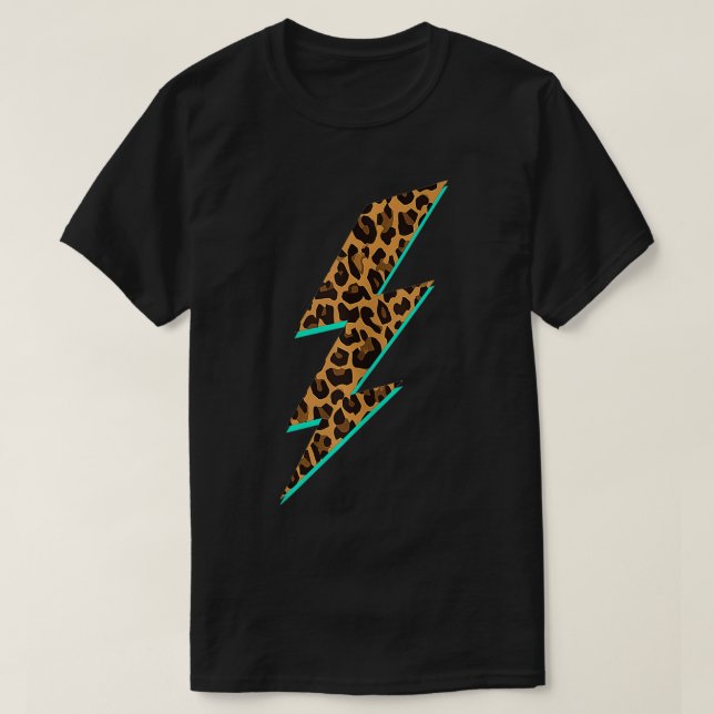 Leopard Print Lightning Bolt Graphic 2  T Shirt (Design framsida)