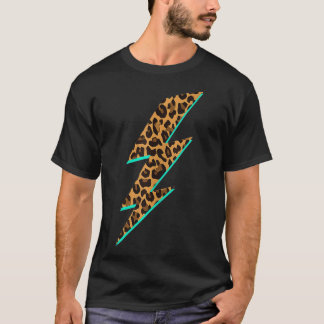 Leopard Print Lightning Bolt Graphic 2 T Shirt