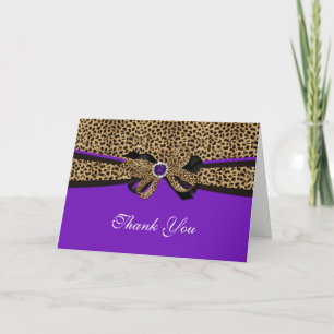 Leopard Print Lila Ädelsten Rhinestone Tacks Tackk Tack Kort