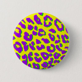 Leopard Print Lila Gult Grönt Knapp
