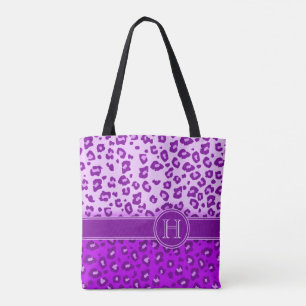 Leopard print lila monogram djurtryckspåse tygkasse