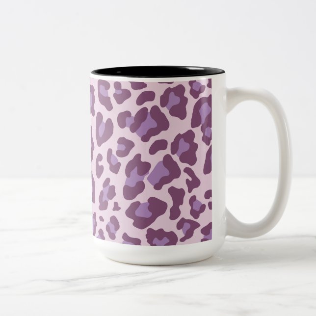 Leopard Print Lila och Lavender Två-Tonad Mugg (Höger)