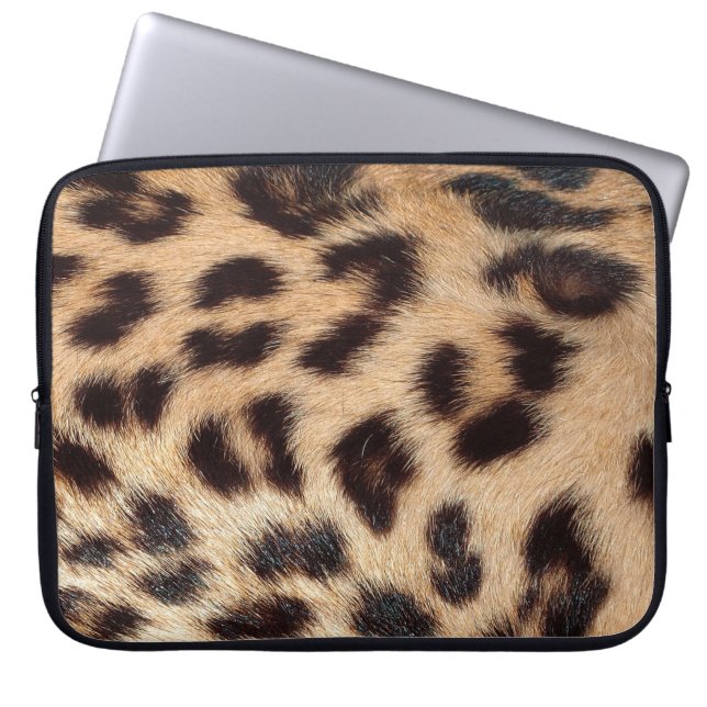 leopard print look struktur trendig laptop fodral (Framsidan)