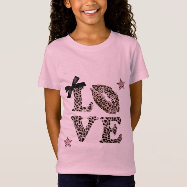 Leopard Print Love & Coquette T Shirt (Framsida)
