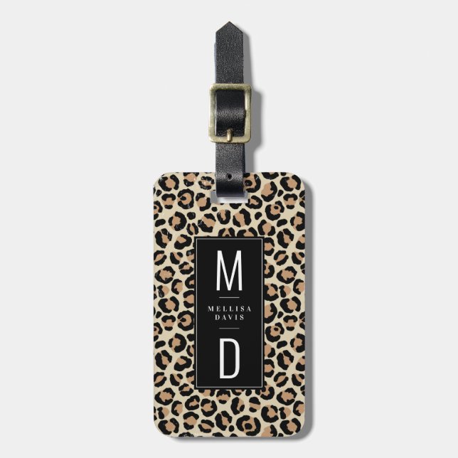 Leopard Print Luggage Tag Bagagebricka (Vertikal Framsida)