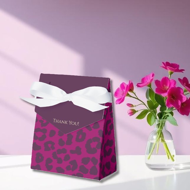 Leopard Print-Magenta- Presentaskar (Leopard Print-Magenta- Favor Boxes )