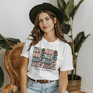 Leopard Print Mama Mors Dag Anpassade Barn Namn T Shirt