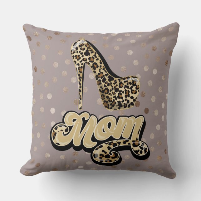 Leopard Print Mamma Beige/Zebra tryck Dekorativ ku Kudde (Framsida)