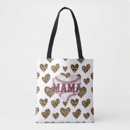 Leopard Print Mamma Heart Tote Bag | Trendig Tygkasse