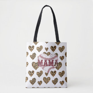 Leopard Print Mamma Heart Tote Bag | Trendig Tygkasse