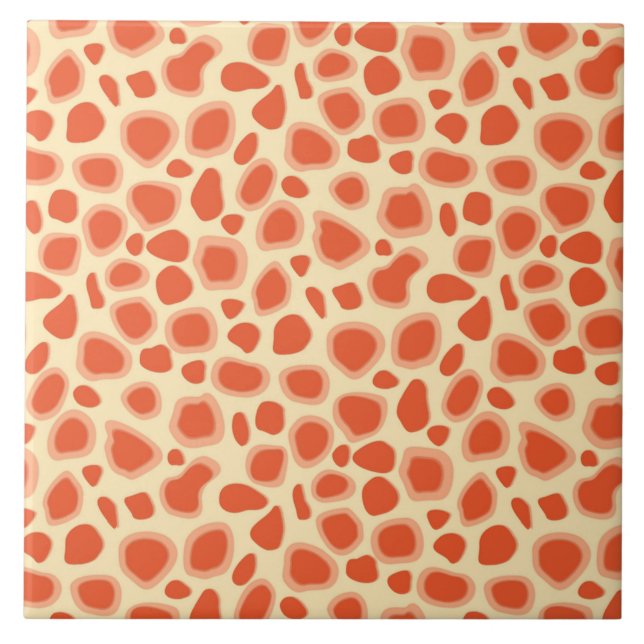 Leopard Print - Mandarin och light orange Kakelplatta (Framsidan)