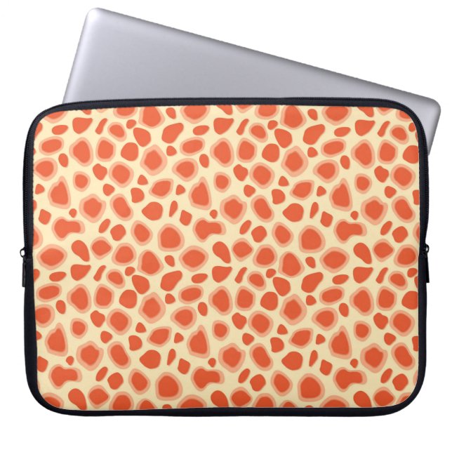 Leopard Print - Mandarin och light orange Laptop Sleeve (Framsidan)