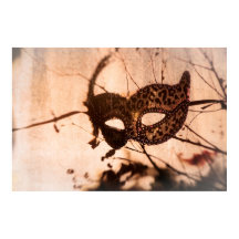 leopard print maschera poster bronze-färgton