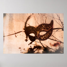 leopard print maschera poster bronze-färgton