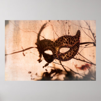 leopard print maschera poster bronze-färgton
