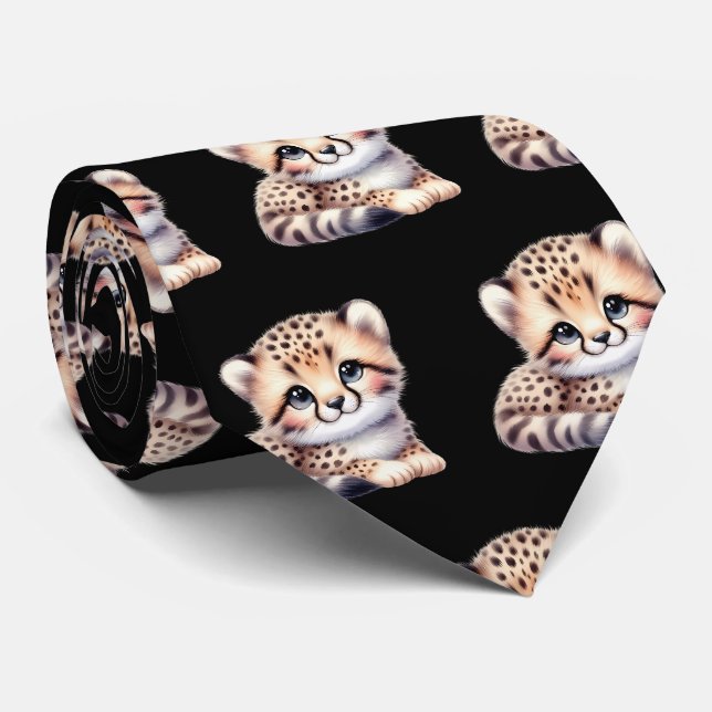 Leopard Print Modern Kawaii Söta Gepard Babys Slips (Rullad)